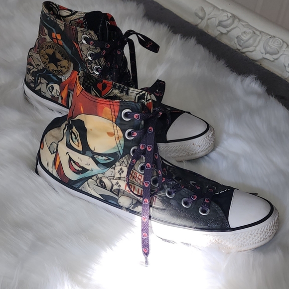 Converse Harley Quinn Face Chuck Taylor Hi Rare Vintage style 155260CMens 7Wom - Picture 7 of 10